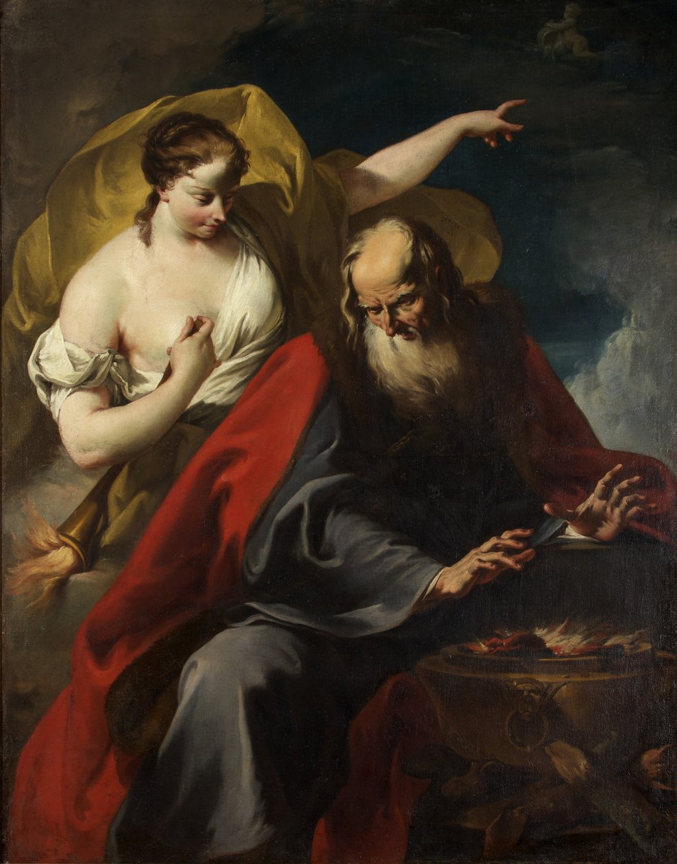 Talven ja kesän allegoria, n. 1720 (öljy kankaalle) tekijältä Giovanni Battista Pittoni