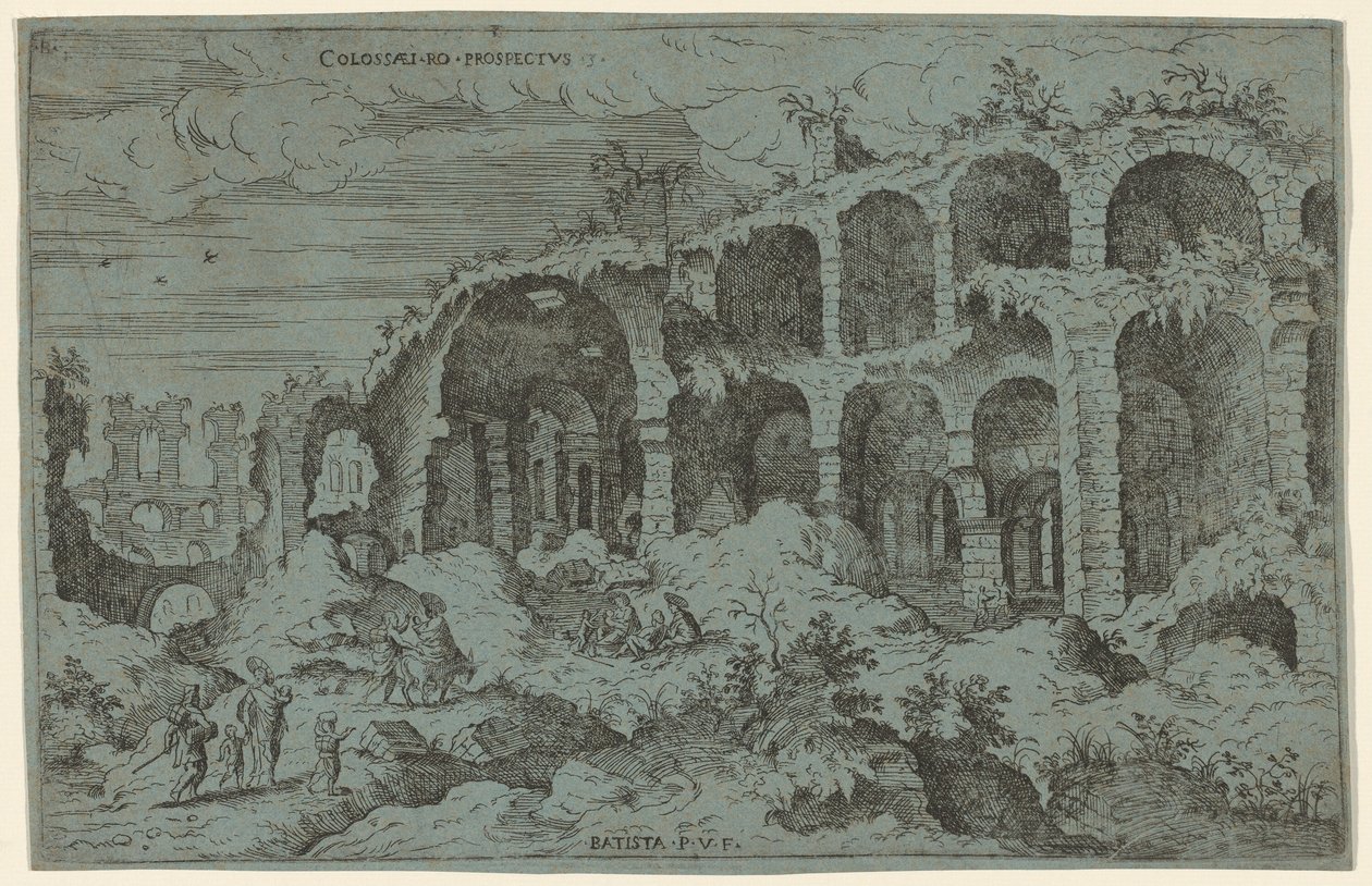 Colossaei. Ro. Esite. 3 (kolmas näkymä Colosseumille Roomassa)Colossaei. Ro. Esite. 3 (kolmas näkymä Colosseumille Roomassa) tekijältä Giovanni Battista Pittoni, after Hieronymus Cock
