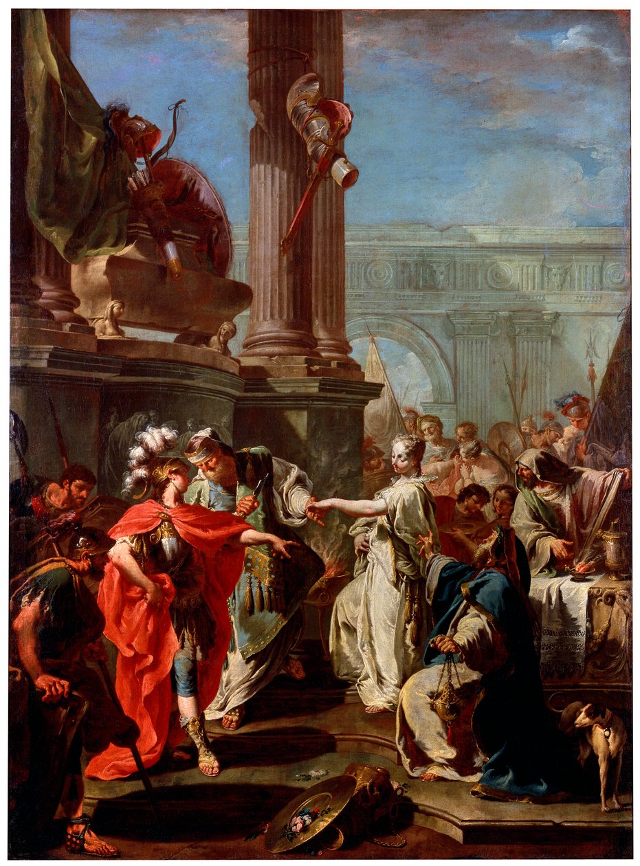 "Polyxenan uhri", 1730-luku tekijältä Giovanni Battista Pittoni the Younger