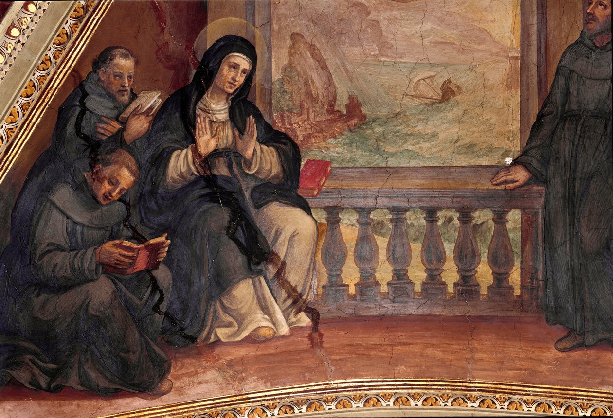 Pyhän Augustinuksen Hippolaisen äidin Saint Moniquen elämän historia. Fresko Giovan Battista Ricci (1537-1627) Rooma, Sant