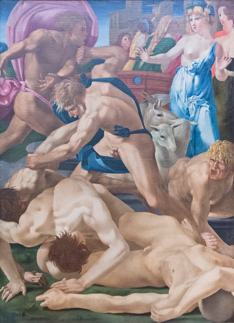 Mooses puolusti Jetron tyttäriä tekijältä Giovanni Battista Rosso Fiorentino