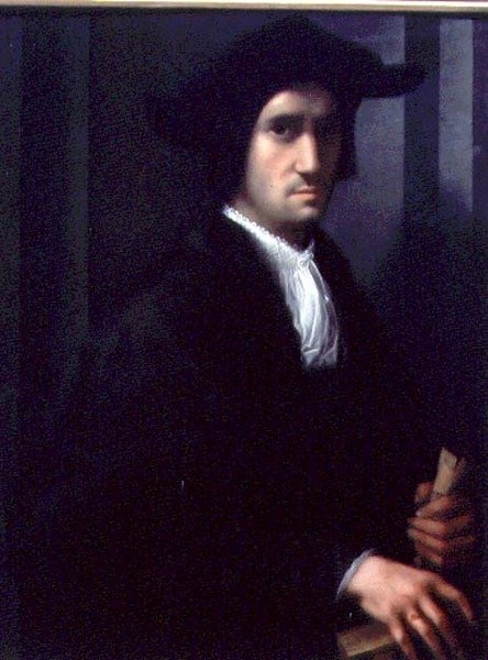 Miehen muotokuva (paneeli) tekijältä Giovanni Battista Rosso Fiorentino