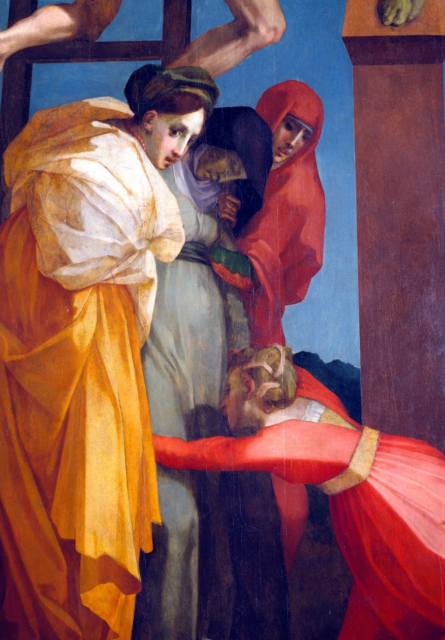 Laskeutuminen ristiltä, yksityiskohta naisista, 1521 paneeli yksityiskohta 85135:stä tekijältä Giovanni Battista Rosso Fiorentino