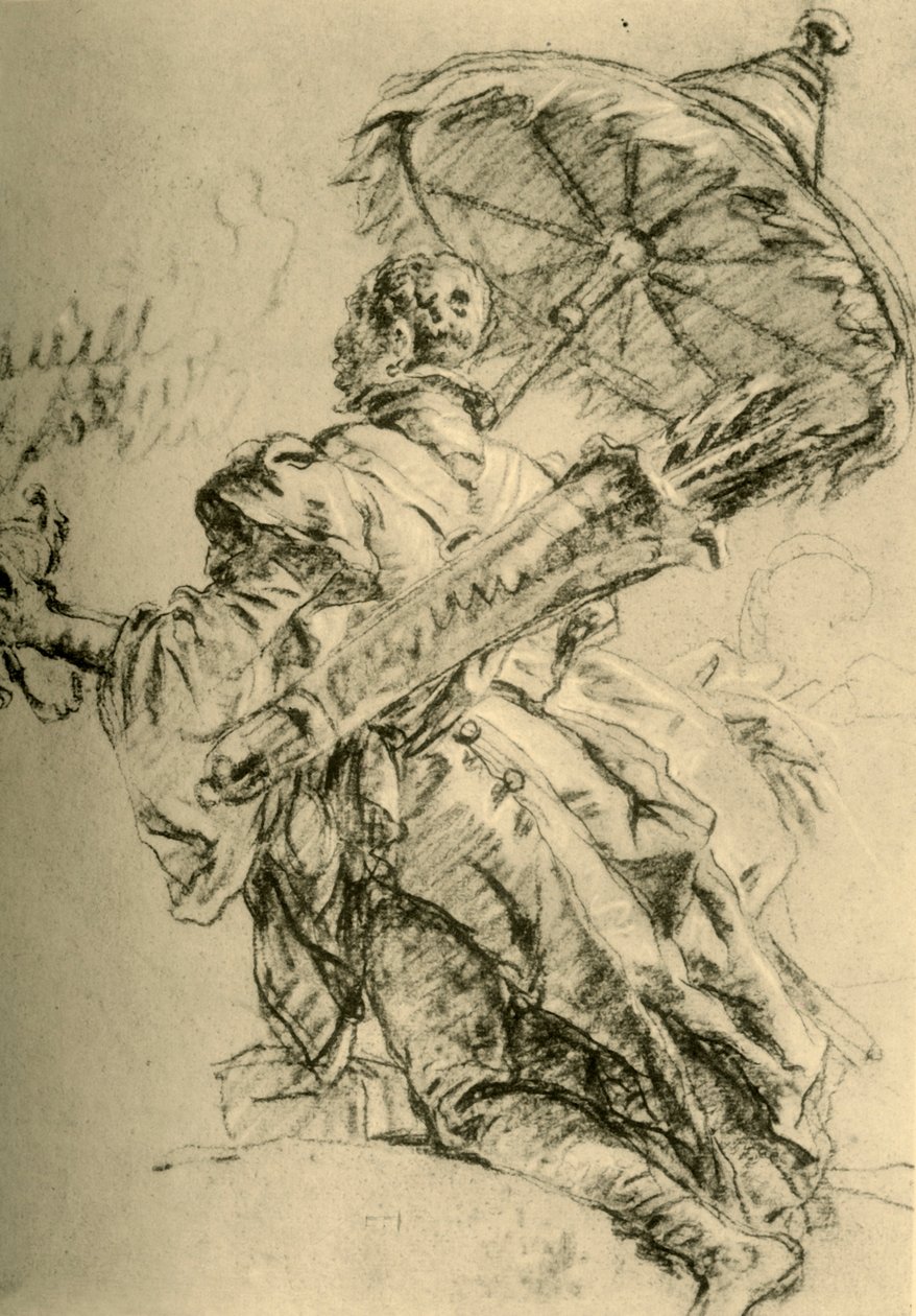 Moor värinä ja aurinkovarjo, 1752, 1928. tekijältä Giovanni Battista Tiepolo