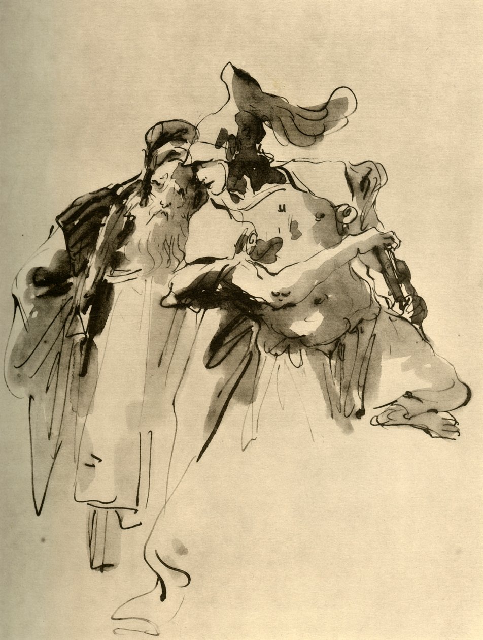 Sotilas ja vanha mies, 1700-luvun puoliväli, 1928 tekijältä Giovanni Battista Tiepolo