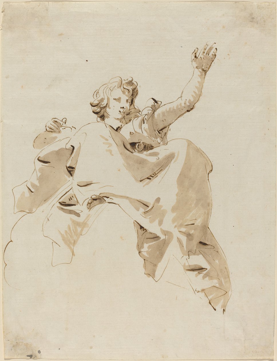Pilvellä istuva nainen alhaalta katsottuna tekijältä Giovanni Battista Tiepolo