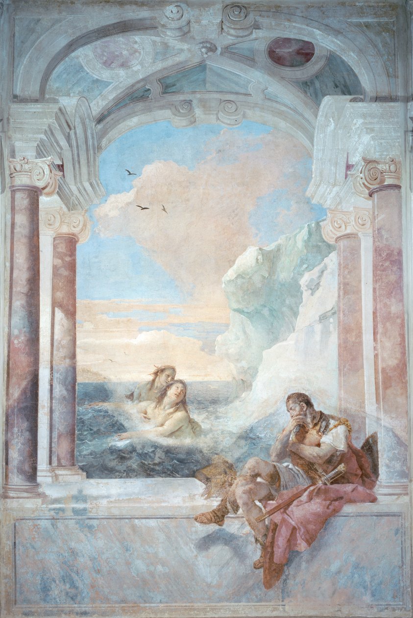 Äitinsä Thetis lohduttanut Akhilleusta Homeroksen Iliadista, 1757 tekijältä Giovanni Battista Tiepolo