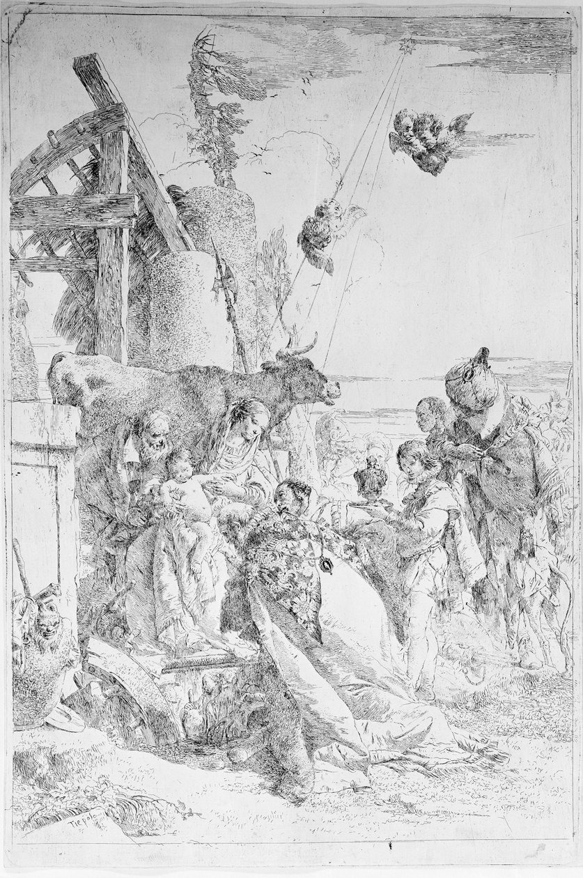 Maagien palvonta, n. 1753 . tekijältä Giovanni Battista Tiepolo