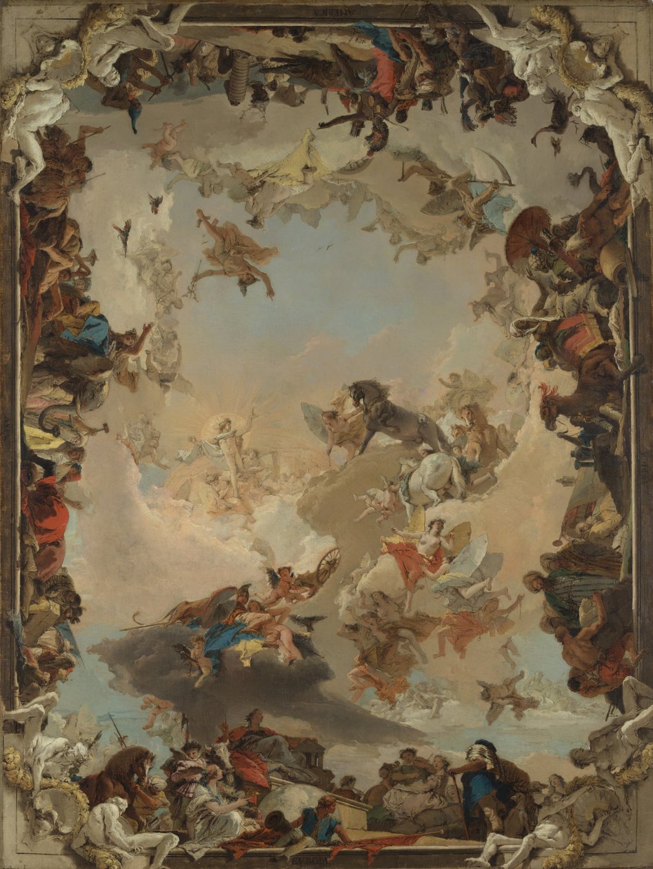 Planeettojen ja maanosien allegoria, 1752. tekijältä Giovanni Battista Tiepolo