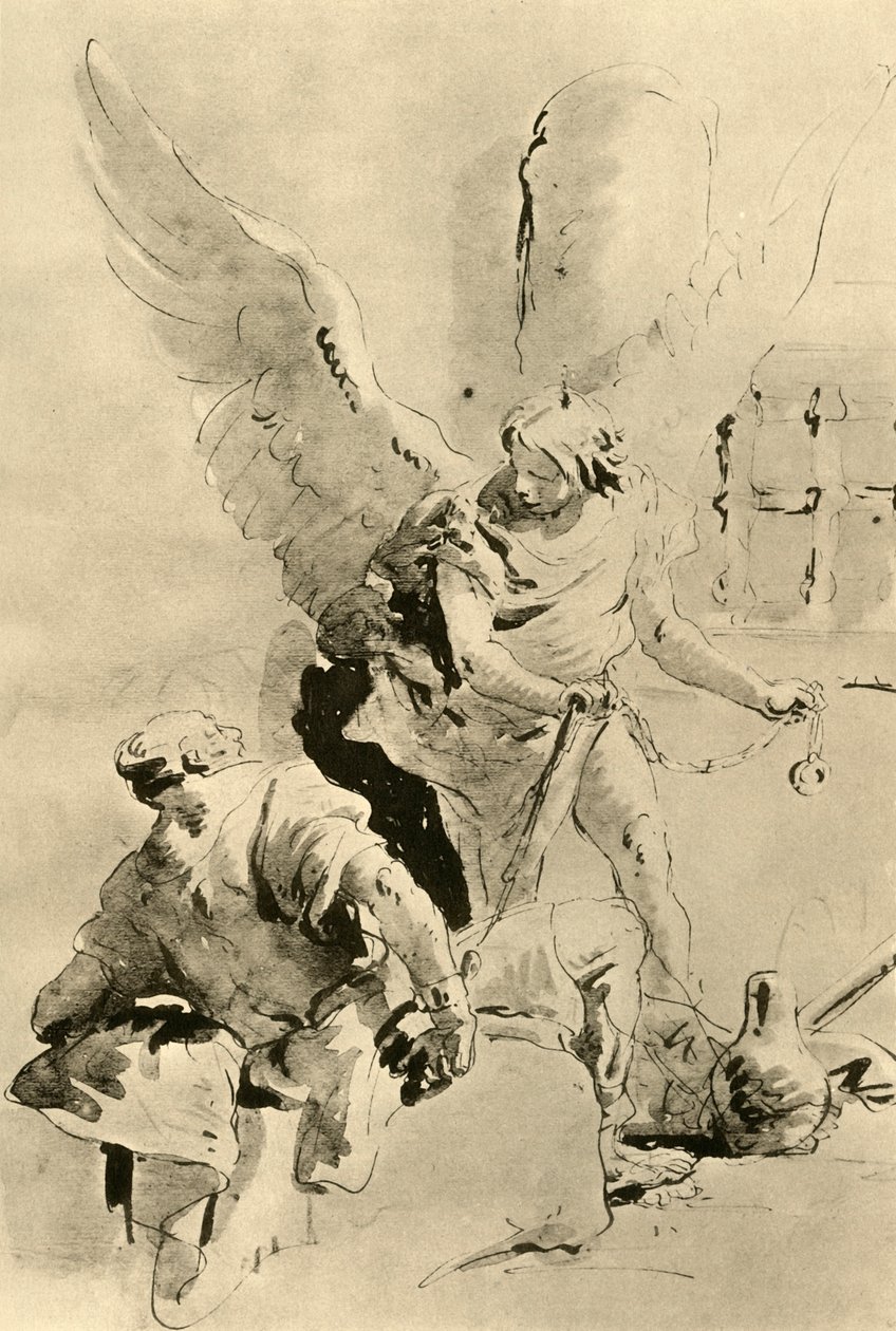 Enkeli ilmestyy apostoli Pietarille vankilassa 1700-luvun puolivälissä 1928 tekijältä Giovanni Battista Tiepolo