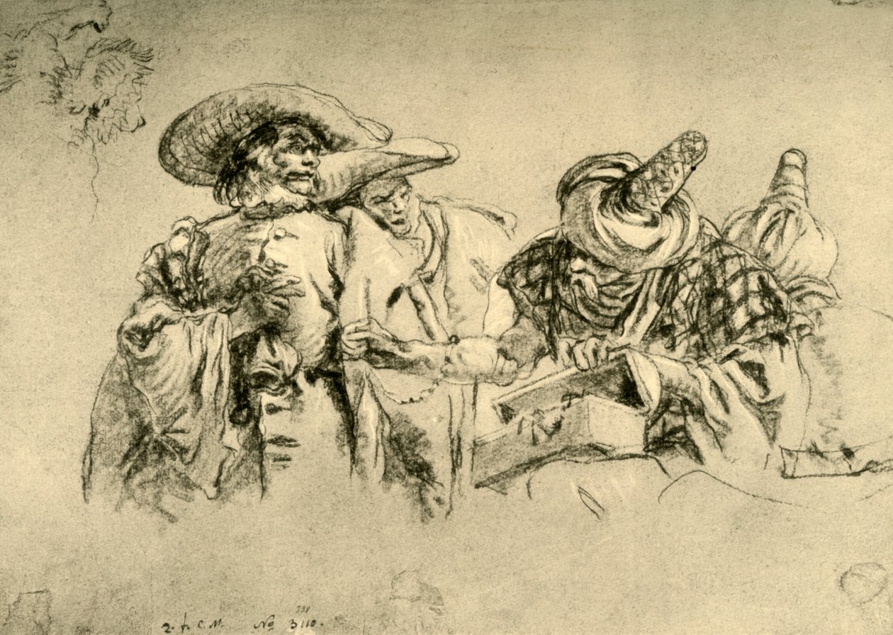 Itämainen jalokivikauppias ja kaksi eurooppalaista kauppiasta, 1752-1753, 1928 tekijältä Giovanni Battista Tiepolo