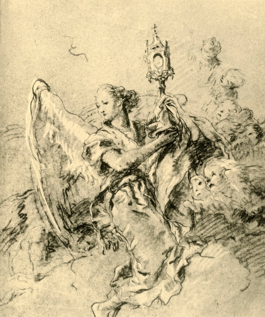 Enkeli Monstrancen kanssa, 1767-1769, 1928 tekijältä Giovanni Battista Tiepolo