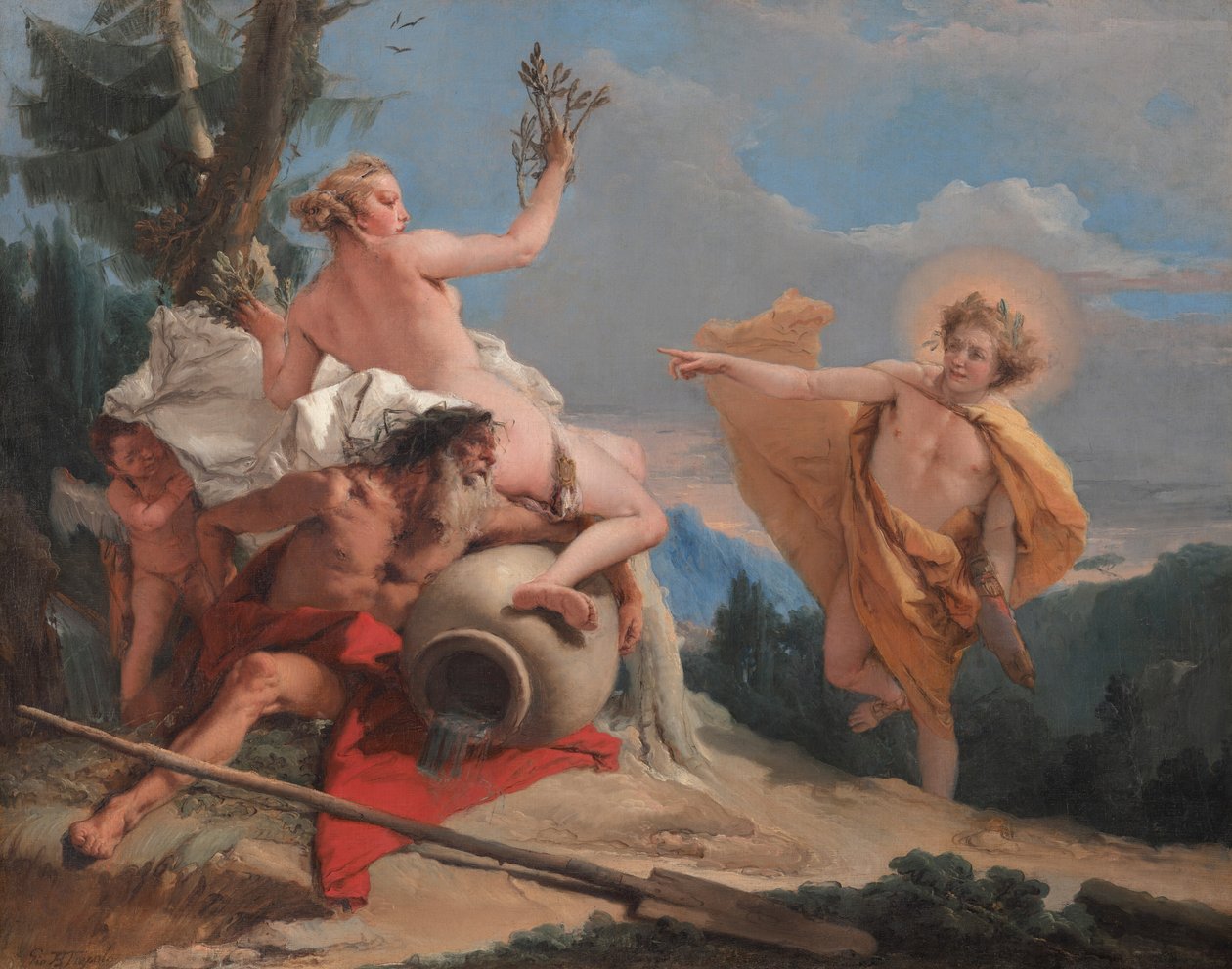 Apollo jahtaa Daphnea tekijältä Giovanni Battista Tiepolo