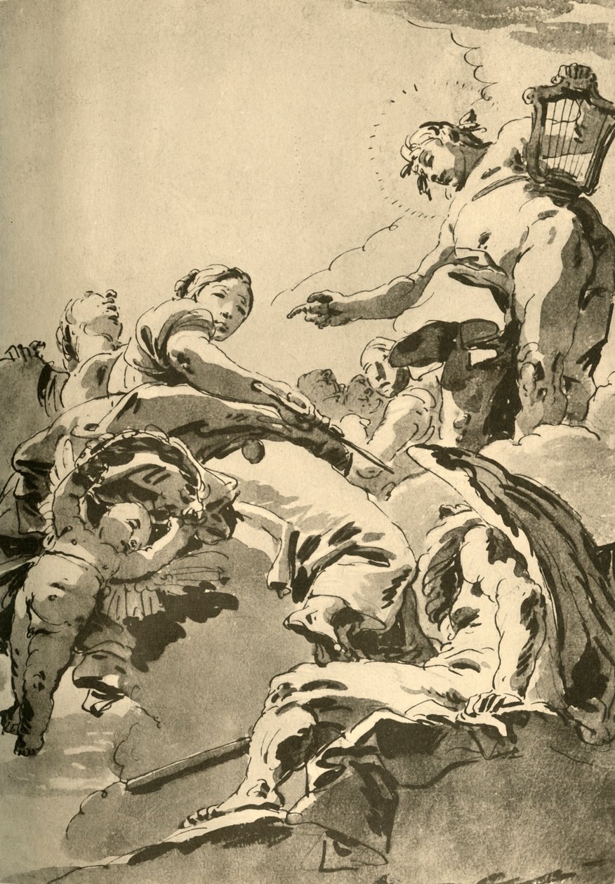 Apollo, Muses and Chronos, c1730, 1928 tekijältä Giovanni Battista Tiepolo