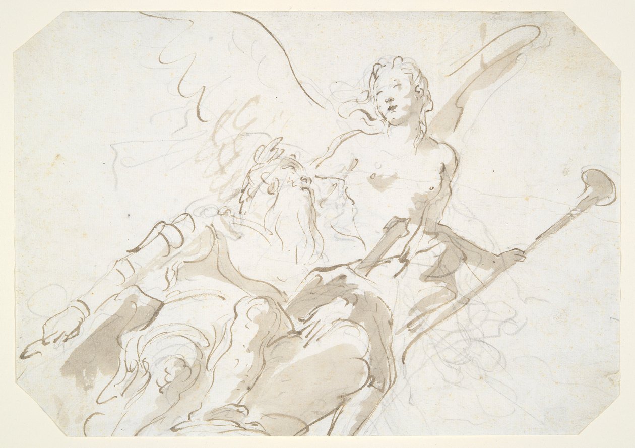 Ikääntyneen soturin apoteoosi, kattoon Ca tekijältä Giovanni Battista Tiepolo