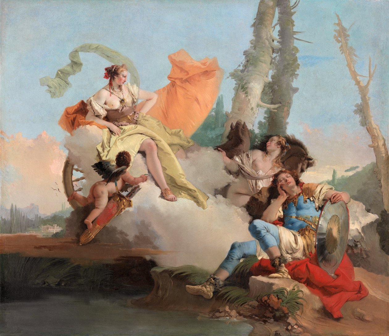Armida kohtaa nukkuvan Rinaldon tekijältä Giovanni Battista Tiepolo