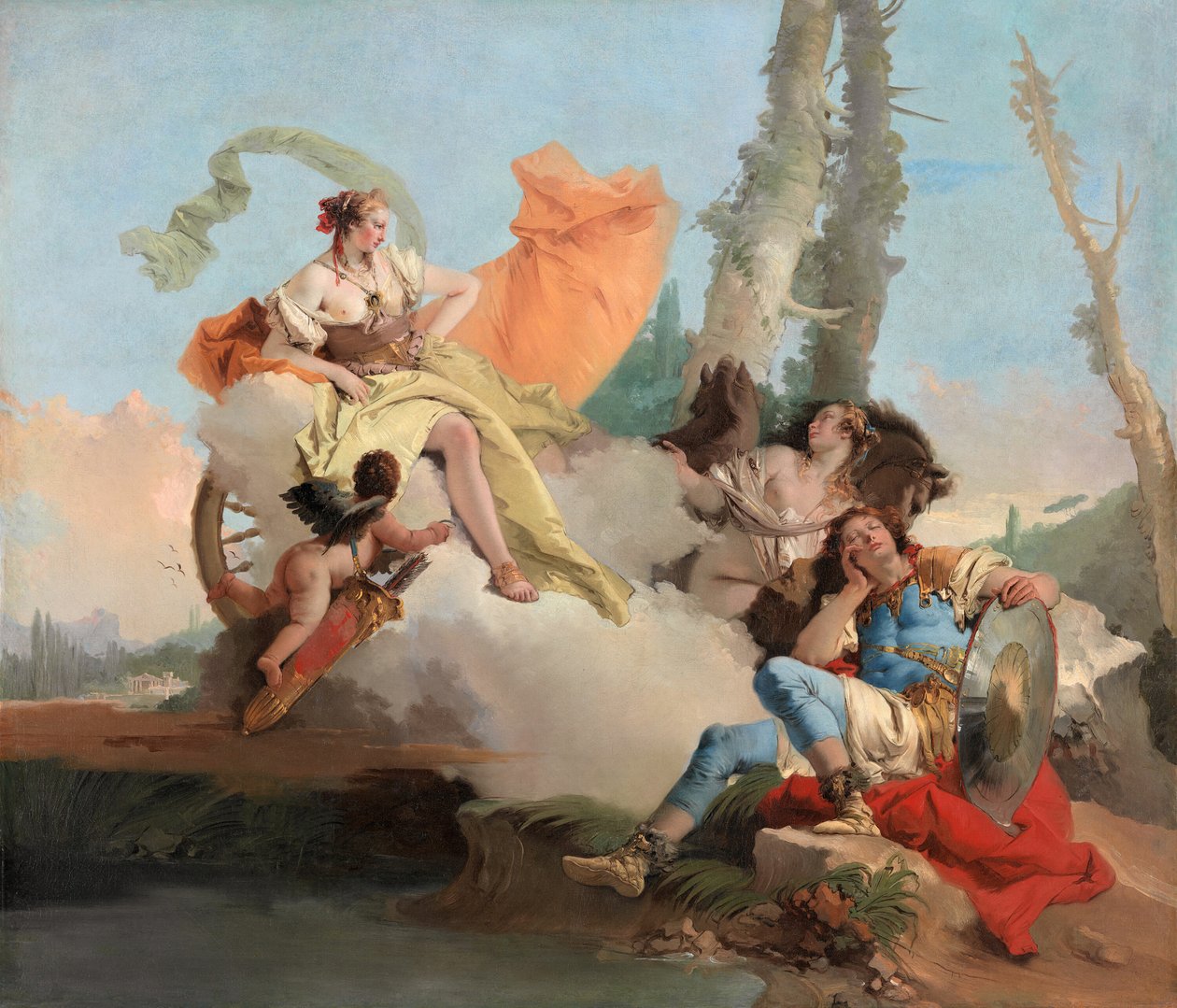 Armida kohtaa nukkuvan Rinaldon, 174245. tekijältä Giovanni Battista Tiepolo