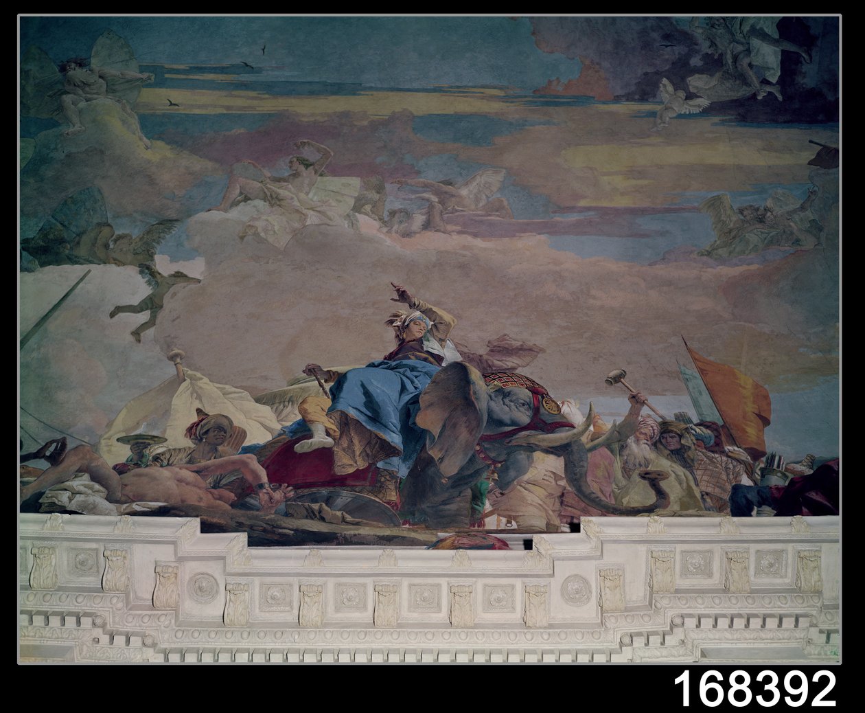 Aasia, yksi neljästä mantereesta "Treppenhausin" katosta, 1750-53 (fresko) (katso myös (112348 ja 30573) tekijältä Giovanni Battista Tiepolo