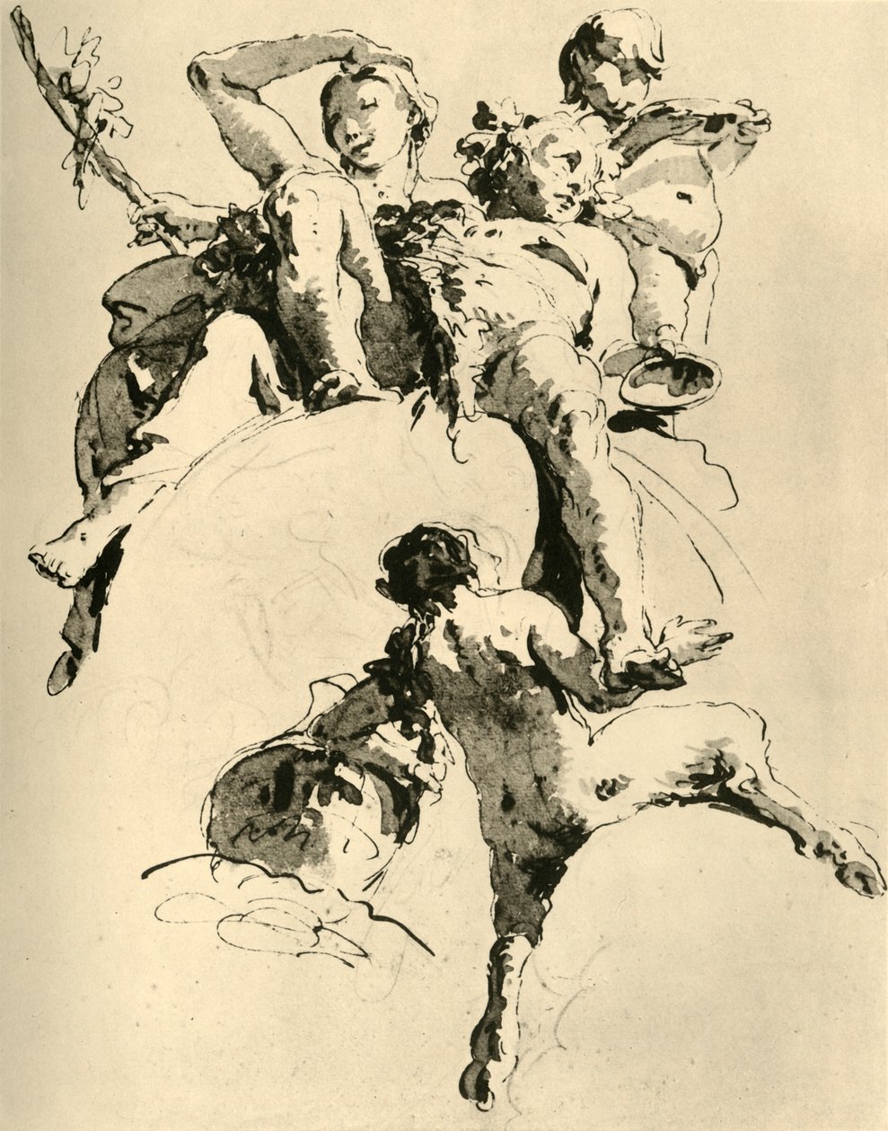 Bacchus ja Ariadne, c1740, 1928 tekijältä Giovanni Battista Tiepolo