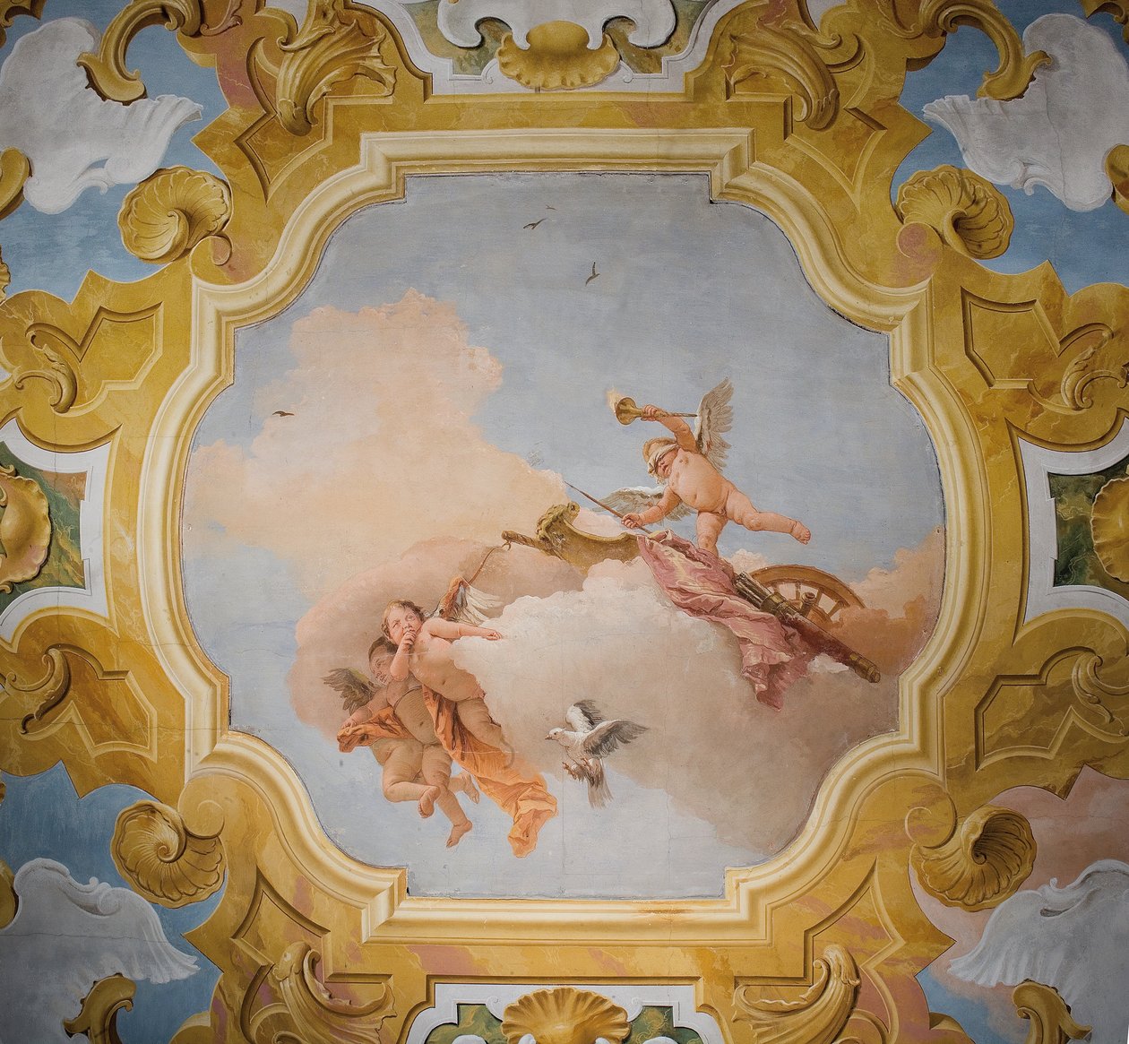 Orlando Furioson huoneen katto Palazzinassa, 1757 tekijältä Giovanni Battista Tiepolo