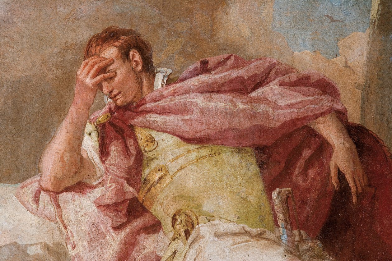 Yksityiskohta Aeneidista, Merkurius kehottaa Aeneasta lähtemään Karthagosta, Aeneidin huoneesta Palazzinassa, 1757 tekijältä Giovanni Battista Tiepolo