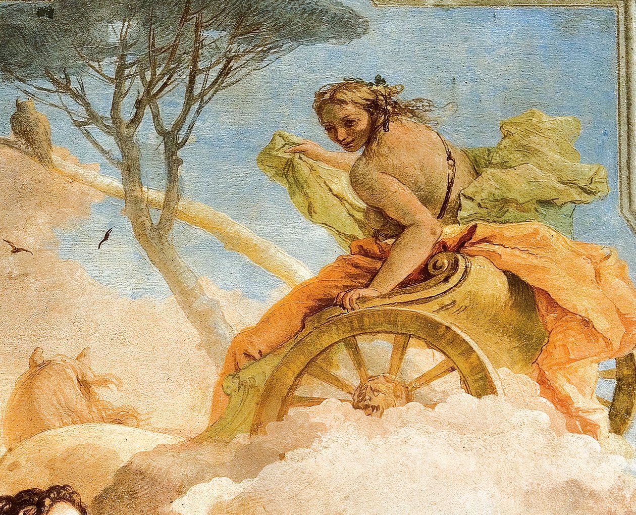 Yksityiskohta Armidasta, Armidasta kaappaamassa nukkuvaa Rinaldoa, Jerusalemin huoneesta toimitettu Palazzinassa, 1757 tekijältä Giovanni Battista Tiepolo