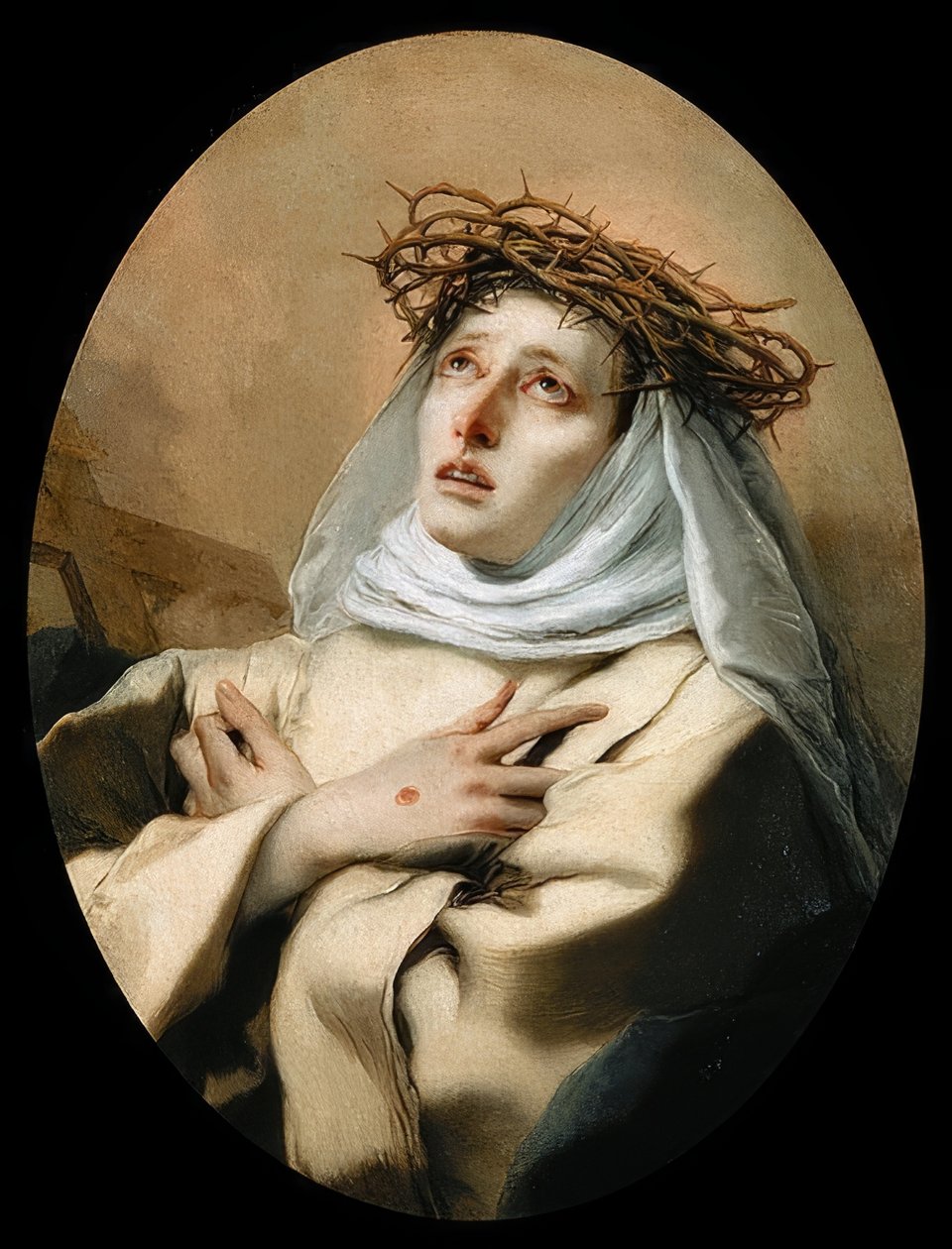 Pyhä Katariina Siena. 1746 (?) tekijältä Giovanni Battista Tiepolo
