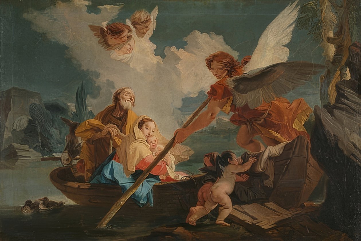 Pakene Egyptiin. 1750-1810 tekijältä Giovanni Battista Tiepolo