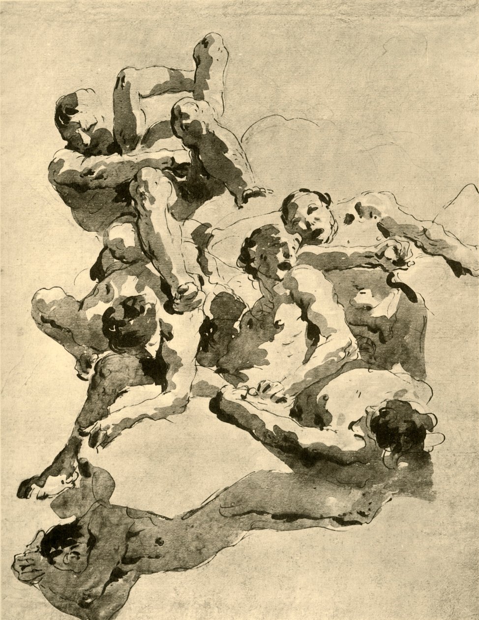 Jättiläisten taistelut, 1700-luvun puoliväli, 1928 tekijältä Giovanni Battista Tiepolo