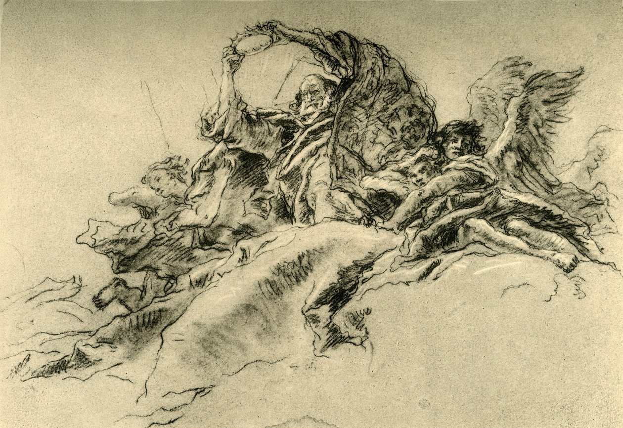 Isä Jumala ja enkelit, c1754, 1928 tekijältä Giovanni Battista Tiepolo