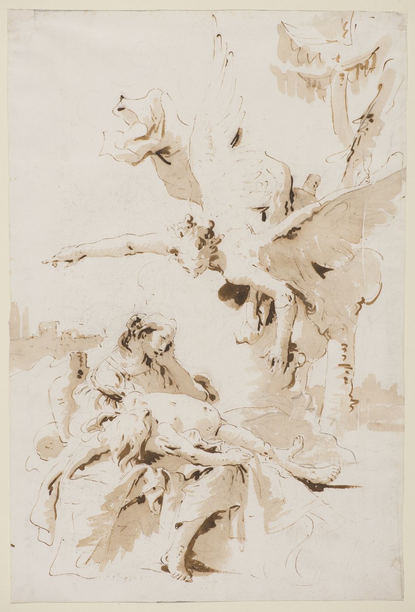 Hagar ja Ismael erämaassa, n. 1725 tekijältä Giovanni Battista Tiepolo