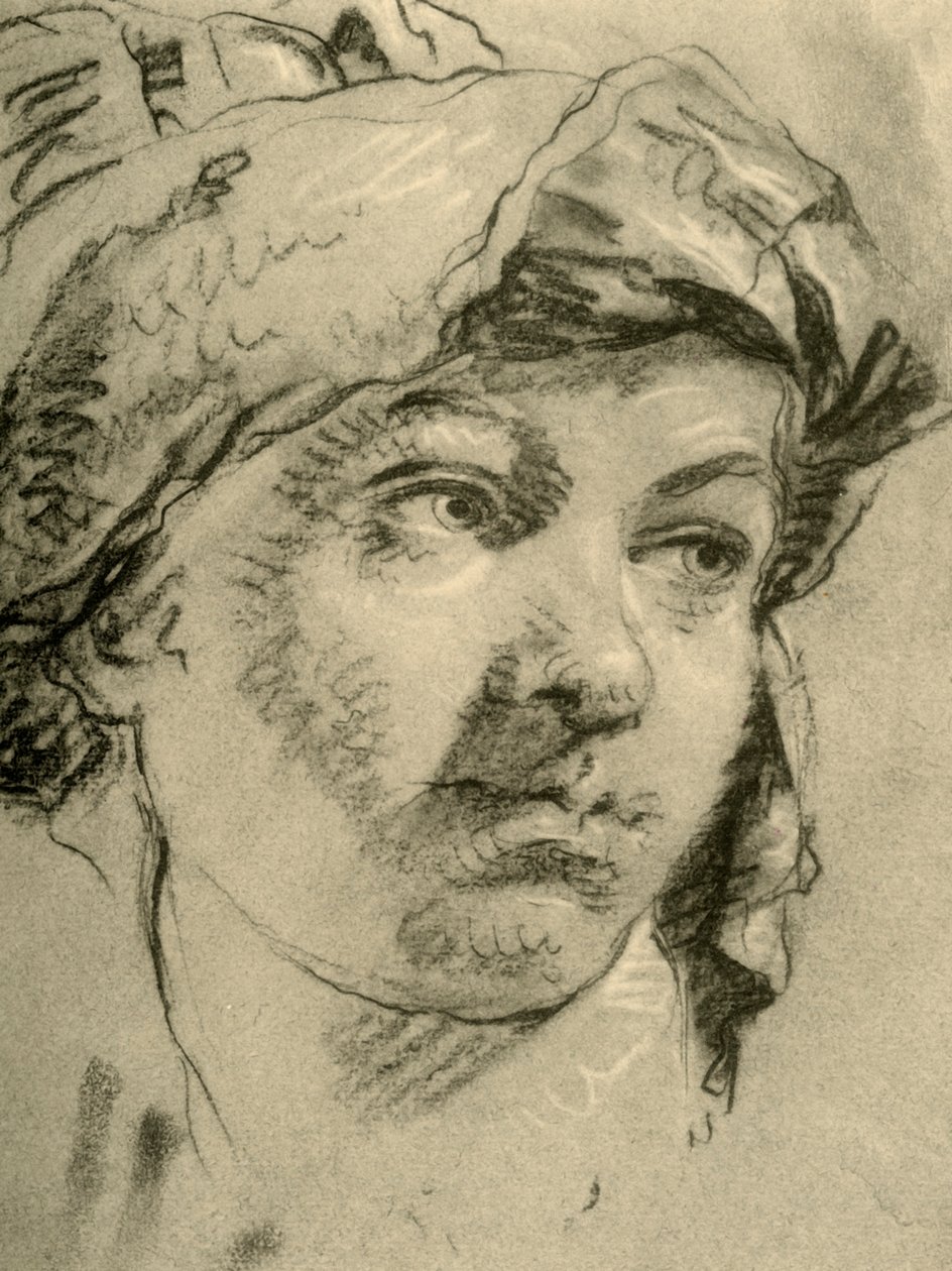 Turbaanitytön pää, 1700-luvun puoliväli, 1928 tekijältä Giovanni Battista Tiepolo
