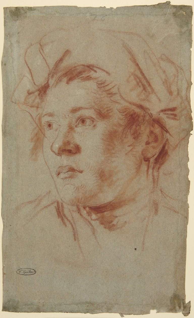 Hattupäisen nuorukaisen pää tekijältä Giovanni Battista Tiepolo