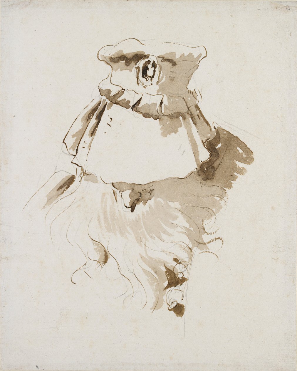 Parrakkaan miehen pää, 1700-luvun puoliväli tekijältä Giovanni Battista Tiepolo