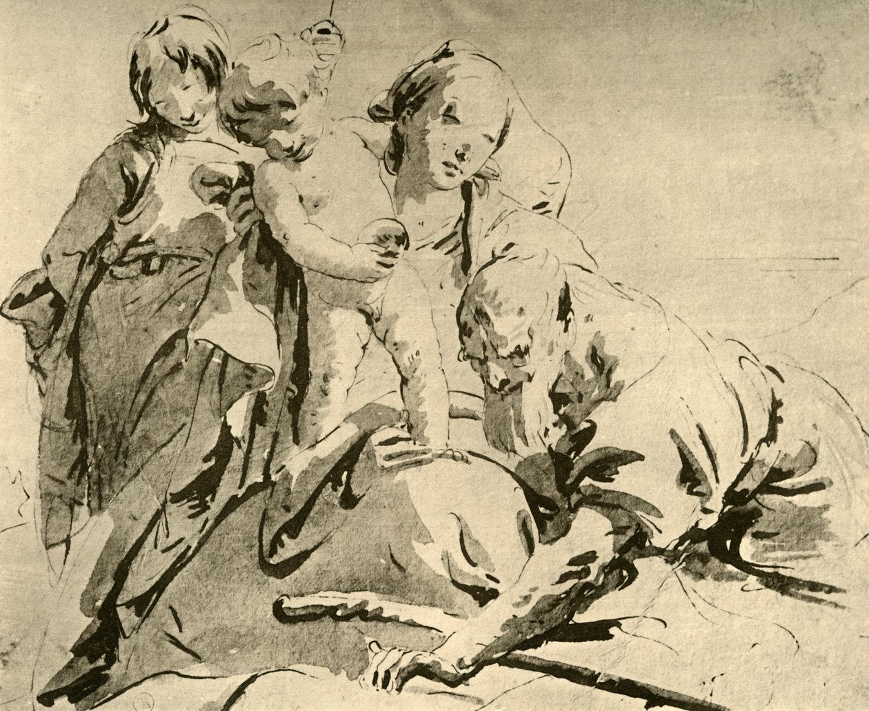 Pyhä perhe, 1700-luvun puoliväli, 1928 tekijältä Giovanni Battista Tiepolo