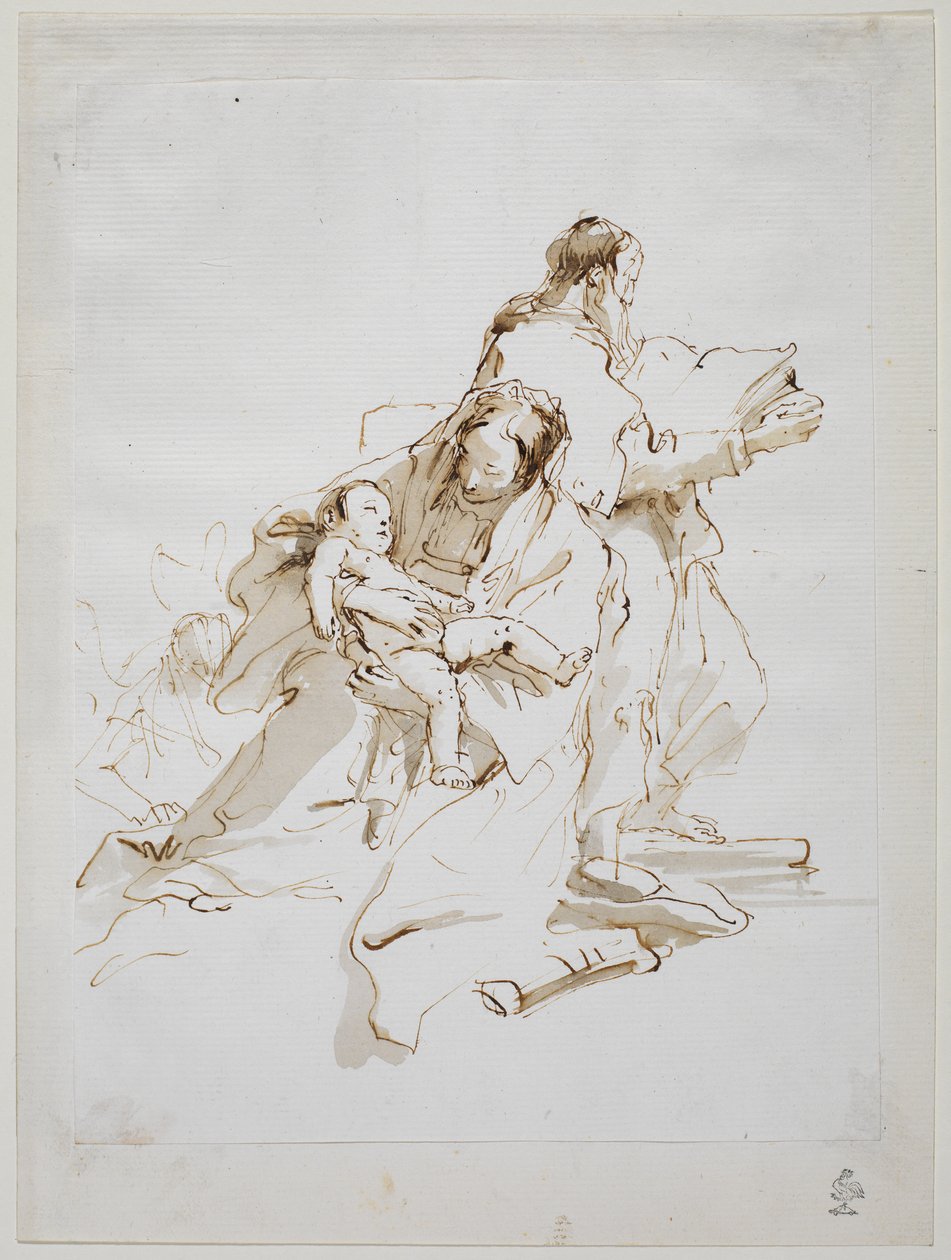 Pyhä perhe Saint Joseph Readingin kanssa, 1757 noin tekijältä Giovanni Battista Tiepolo