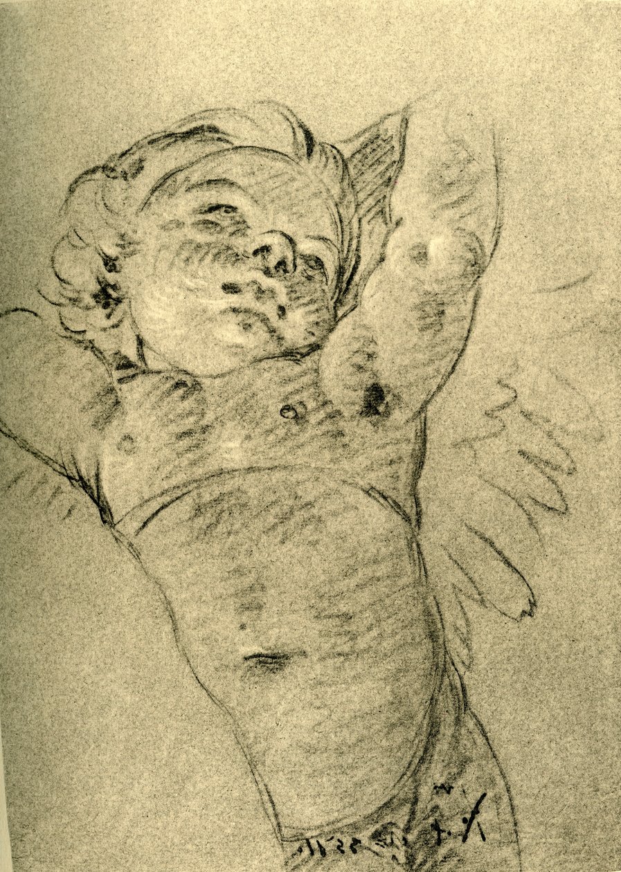 Leijuva Cupido, 1700-luvun puoliväli, 1928 tekijältä Giovanni Battista Tiepolo