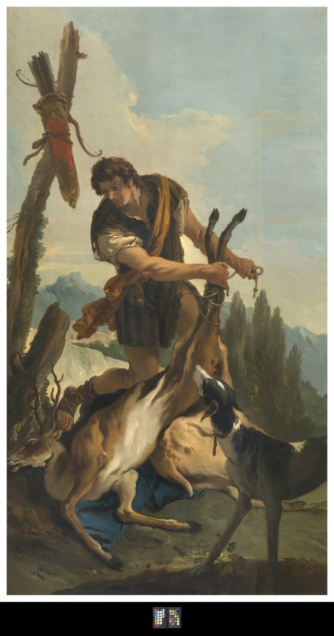 Metsästäjä ja peura, 1718 tekijältä Giovanni Battista Tiepolo