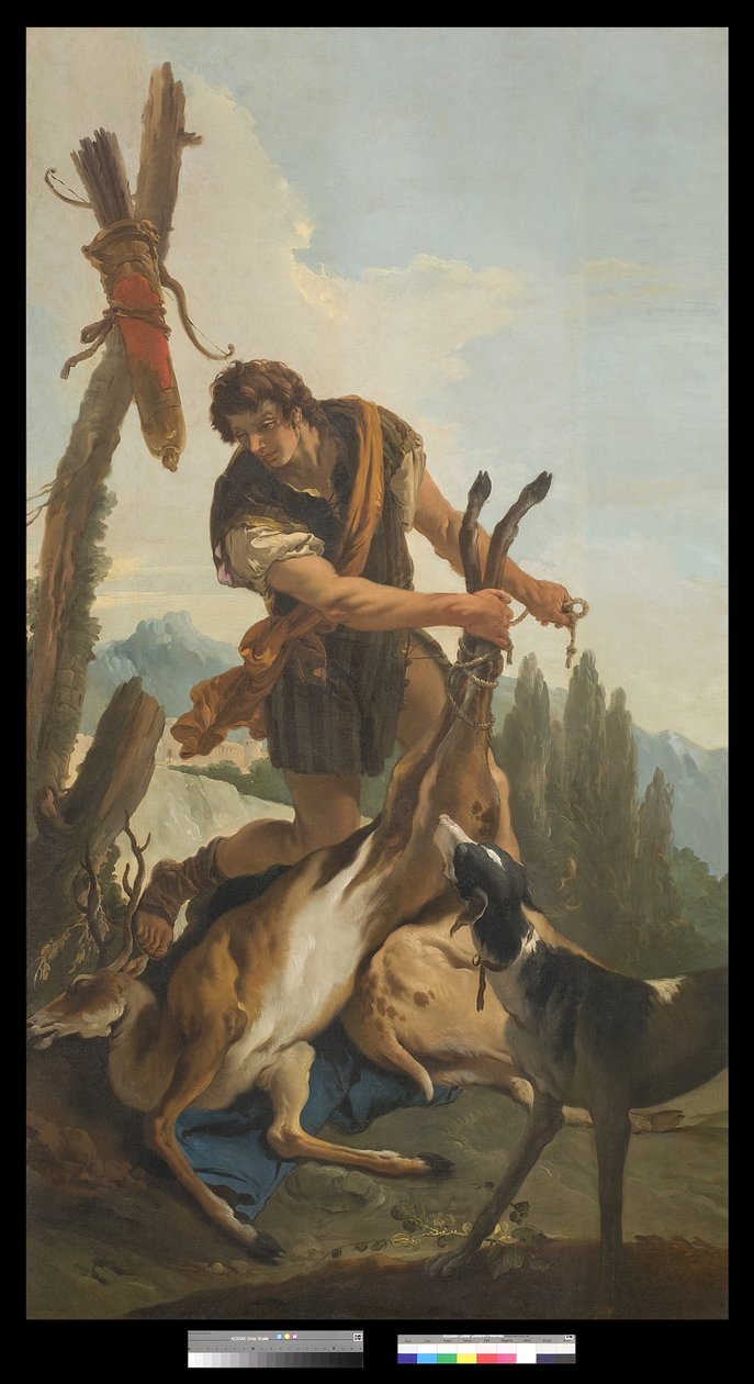 Metsästäjä ja peura, 1718 tekijältä Giovanni Battista Tiepolo