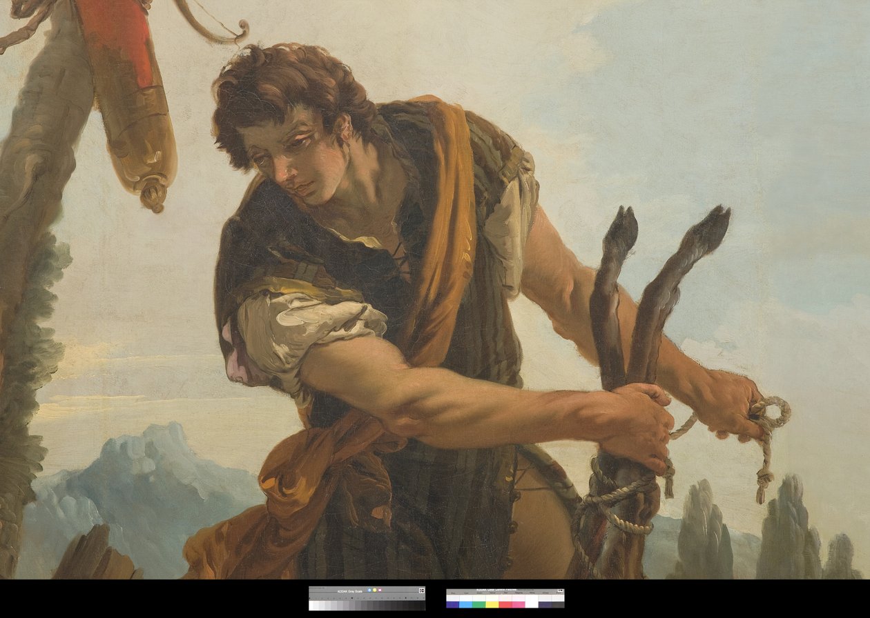 Metsästäjä peuran kanssa, 1718 tekijältä Giovanni Battista Tiepolo