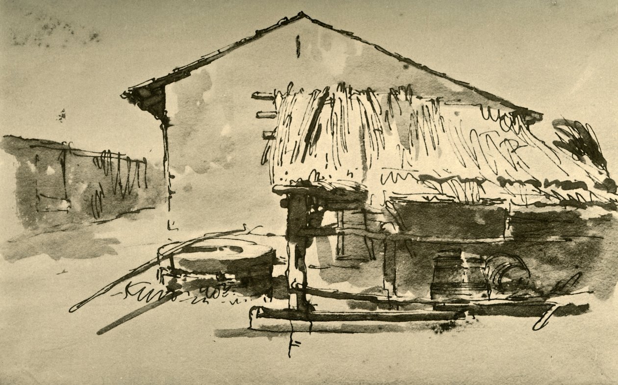 Maatilapihan sisätilat, 1700-luvun puoliväli, 1928 tekijältä Giovanni Battista Tiepolo