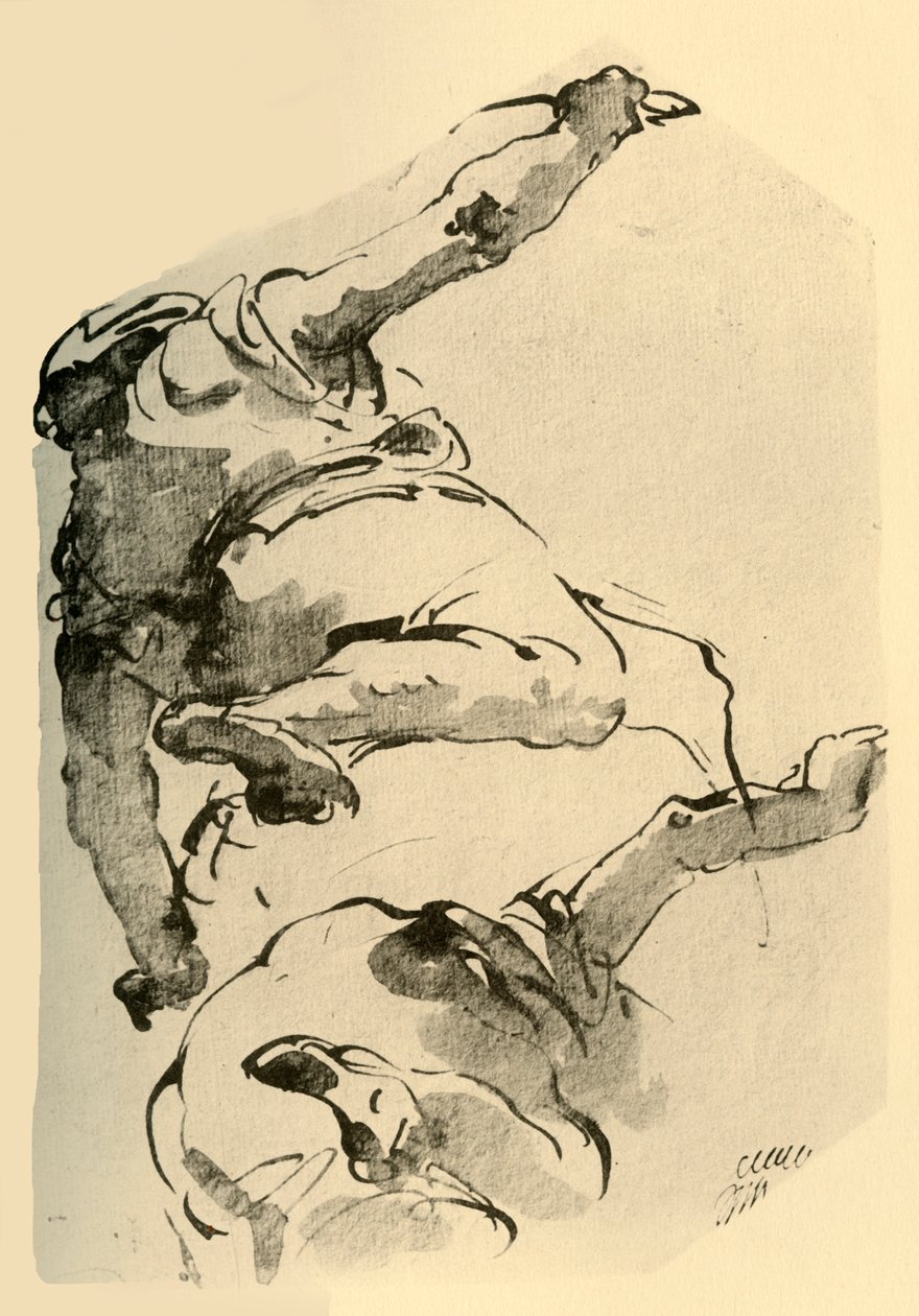 Polvistuva hahmo, takaa katsottuna, 1743-1744, 1928 tekijältä Giovanni Battista Tiepolo