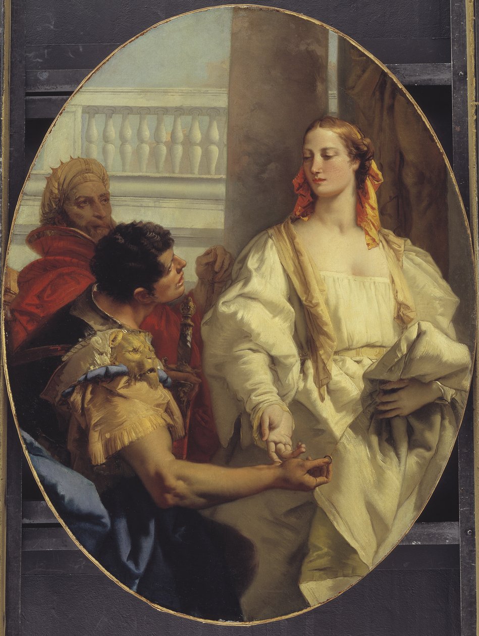 Latinus tarjoaa tyttärensä Lavinian Aenealle naimisiin tekijältä Giovanni Battista Tiepolo