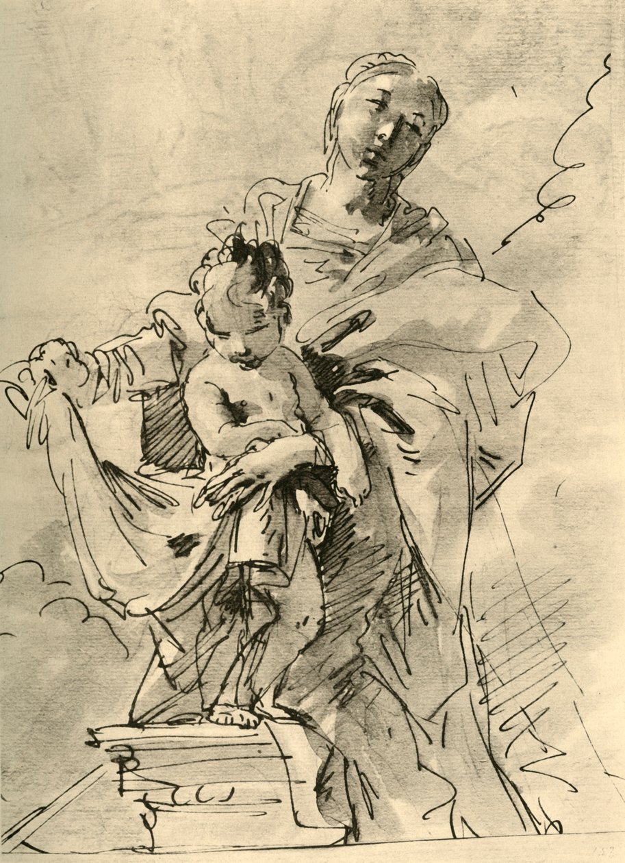 Madonna ja lapsi, 1700-luvun puoliväli, 1928 tekijältä Giovanni Battista Tiepolo