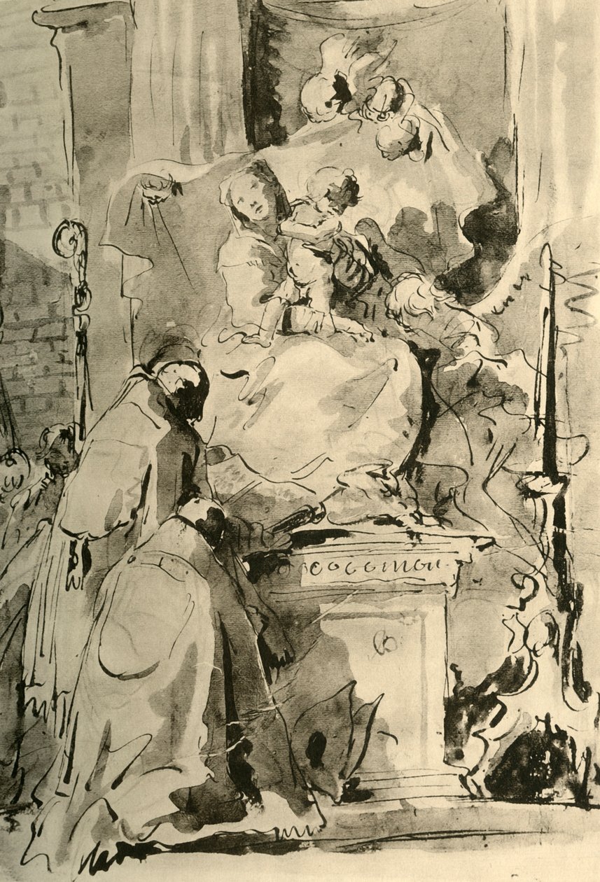 Madonna valtaistuimelle ja kaksi piispaa, 1700-luvun puoliväli, 1928 tekijältä Giovanni Battista Tiepolo