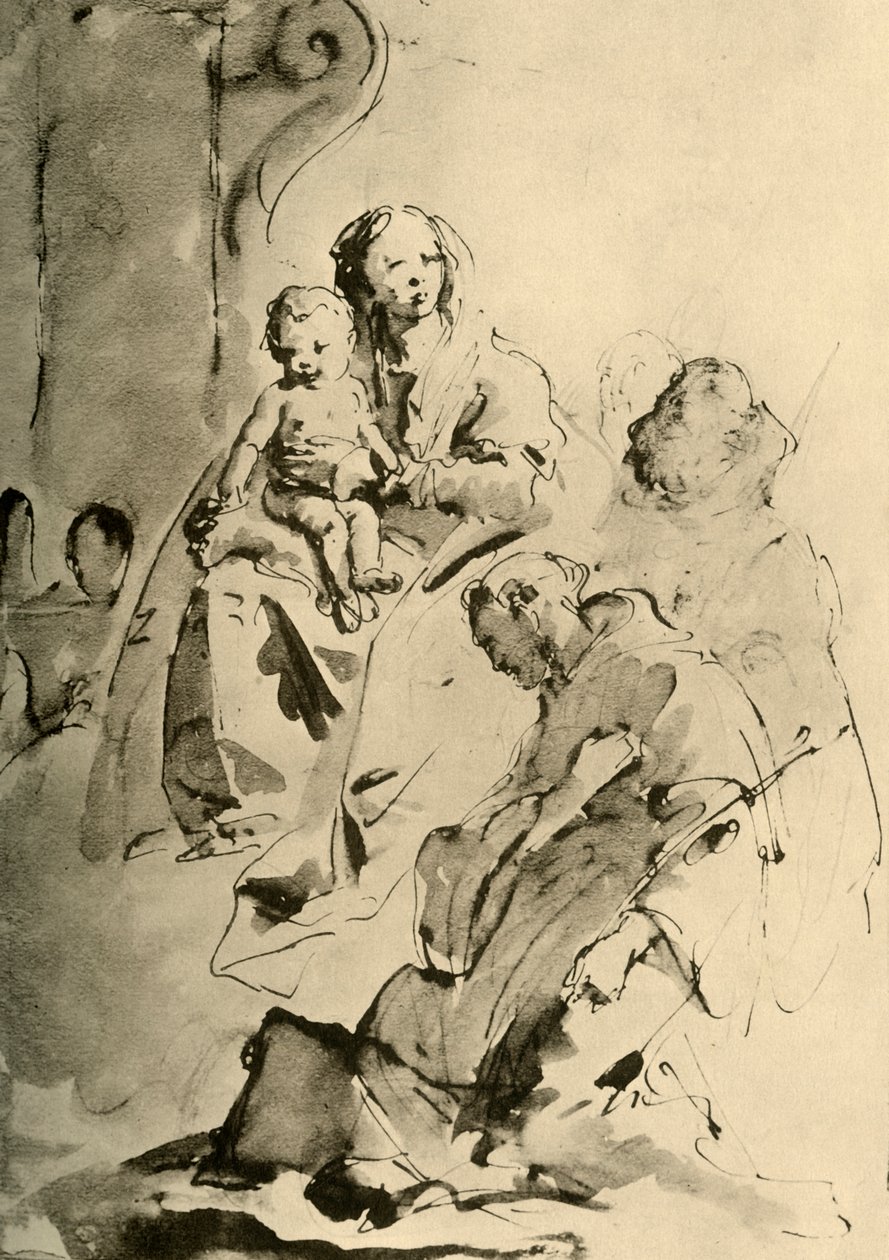 Madonna kahden pyhän kanssa, 1700-luvun puoliväli, 1928 tekijältä Giovanni Battista Tiepolo
