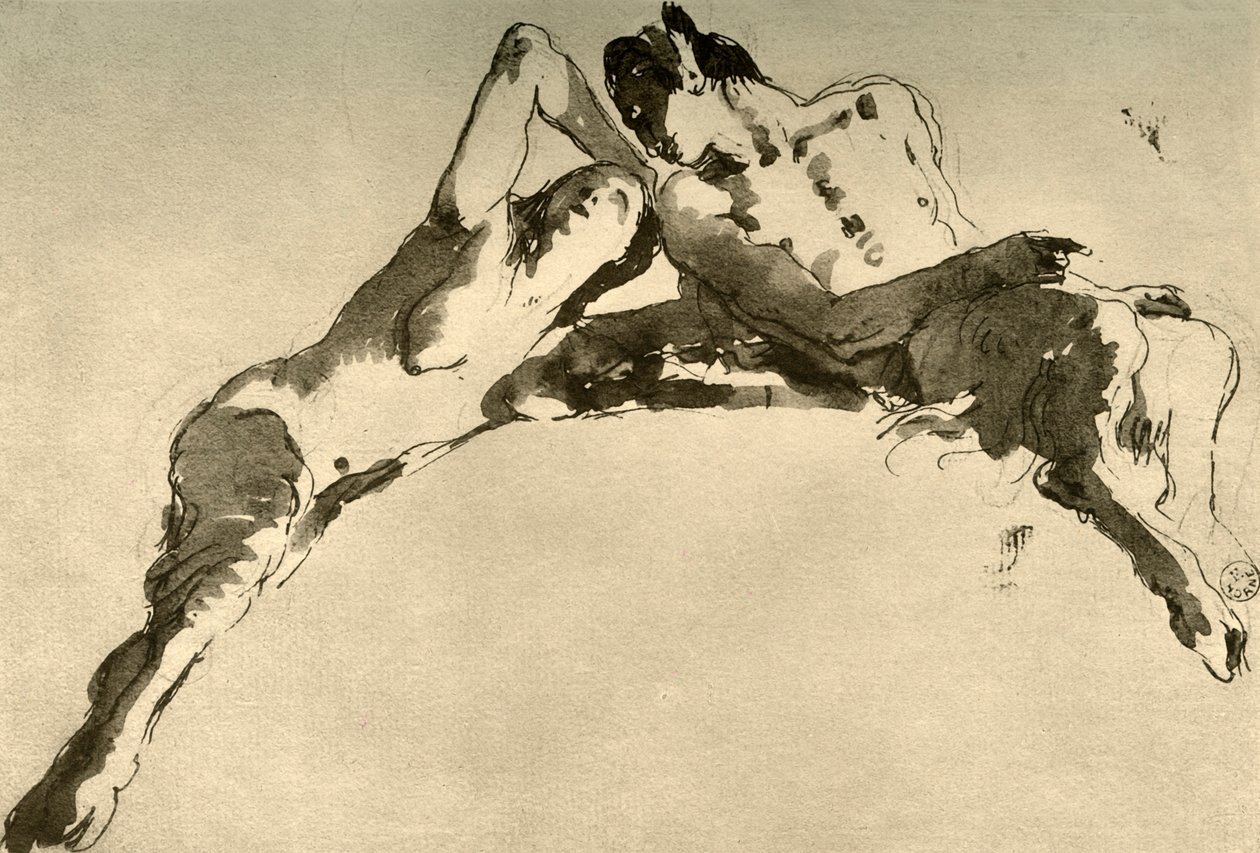 Mies ja nainen, 1700-luvun puoliväli, 1928 tekijältä Giovanni Battista Tiepolo