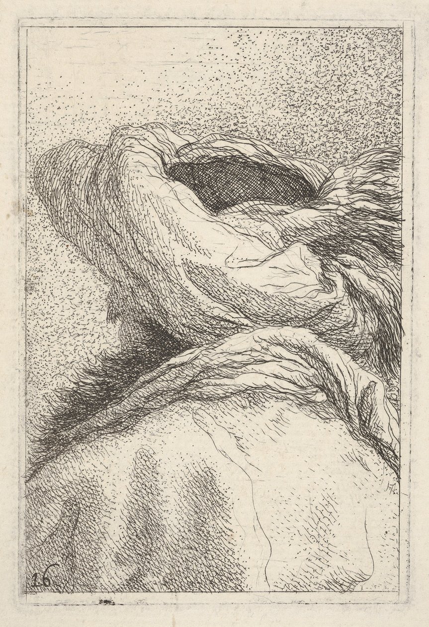 Mies turbaanissa, kuvattuna rintakuvassa takaapäin kolme neljäsosaa, fr..., n. 1770. tekijältä Giovanni Battista Tiepolo