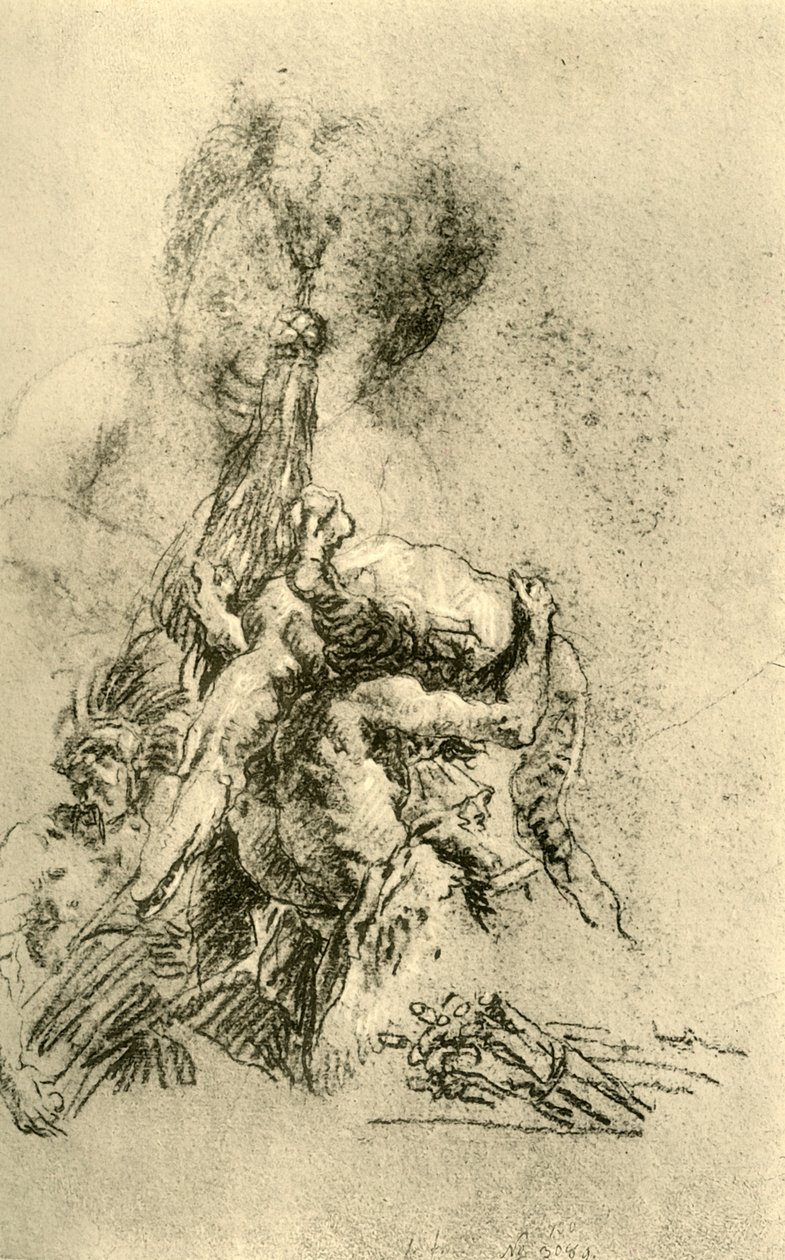 Mies krokotiili selässään, 1752-1753, 1928 tekijältä Giovanni Battista Tiepolo