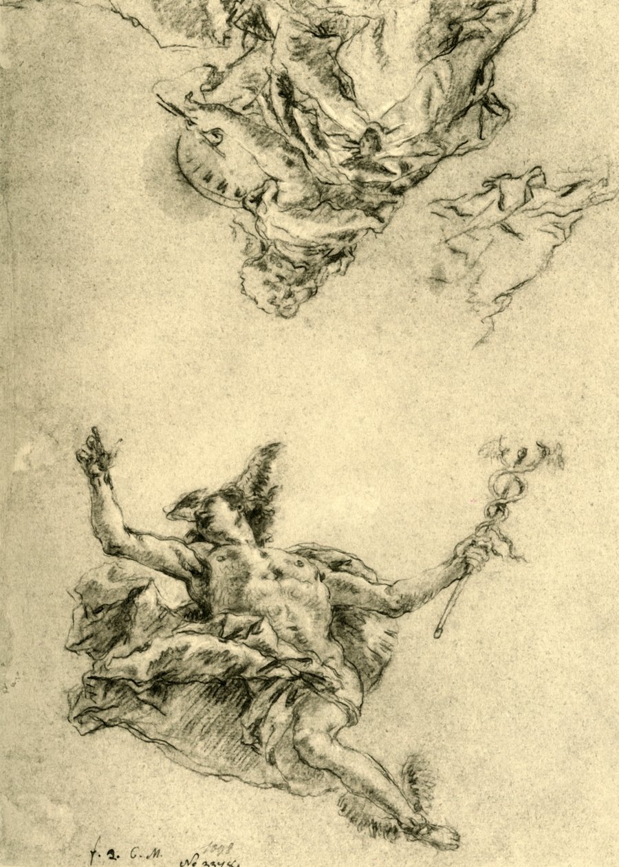 Mercury and Painting, 1752-1753, 1928 tekijältä Giovanni Battista Tiepolo